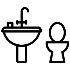 Bathroom vector icon illustration of Home Improvements iconset.