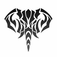 illustration vector graphic of tribal art design elephant head
