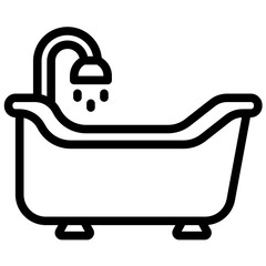 Bathtub vector icon illustration of Home Improvements iconset.
