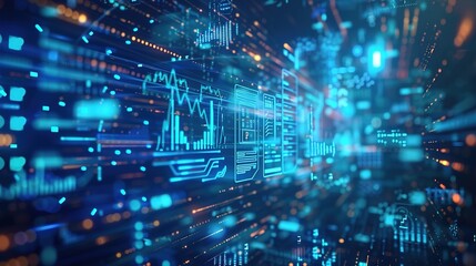 Obraz premium Technology hologram data