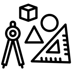 Studying Geometry vector icon illustration of School iconset.