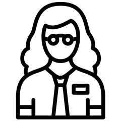 Female Professor vector icon illustration of School iconset.
