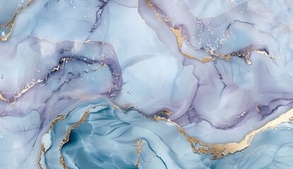 Abstract Marble Texture with Gold Accents