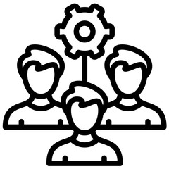 Team work vector icon illustration of Human Resource iconset.