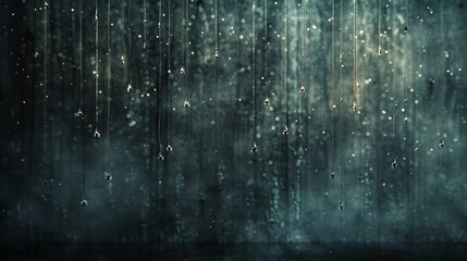 Abstract rainy window background with blurred lights.  A moody and atmospheric backdrop for your design.