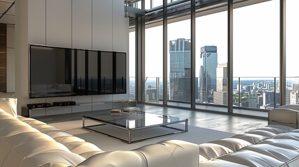 An ultra-modern TV lounge with a massive flat-screen TV