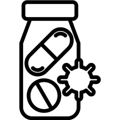 Antibiotic vector icon illustration of Pharmacy iconset.