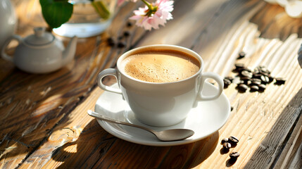 Morning Coffee on a Sunny Table