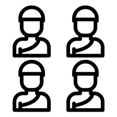 Group vector icon illustration of Hajj Pilgrimage iconset.