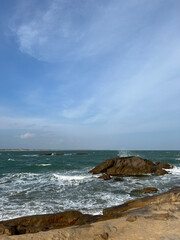 Rocky beach on the island