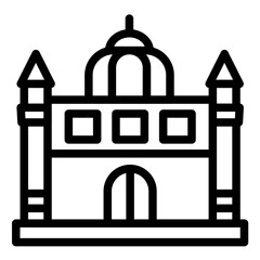 Piazza del Popolo vector icon illustration of Italy iconset.