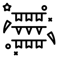 Party Streamers vector icon illustration of Festa Junina iconset.