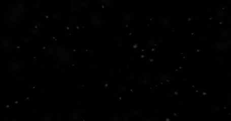 Shiny shimmering grain dust particles floating dark room. Fluid abstract dust flying randomly realistic snow glare winter morning flare sparkles light background. VFX overlay asset steam mist bg