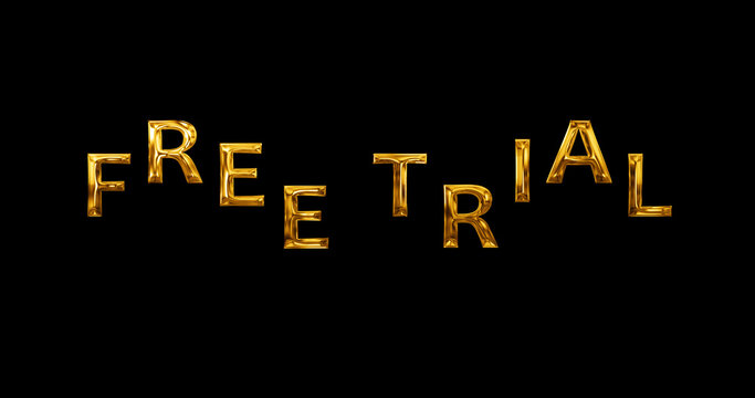 Free trial advertisement promo text animation. Try for free badge text label for software products services and malls. Used for application mobile e-commerce smartphone. Free trial label banner.