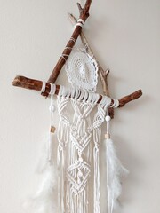 Macrame wall decor, handmade boho style. Interior design ideas