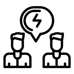 Quarrel vector icon illustration of Friendship iconset.