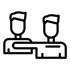 Linked Arms vector icon illustration of Friendship iconset.