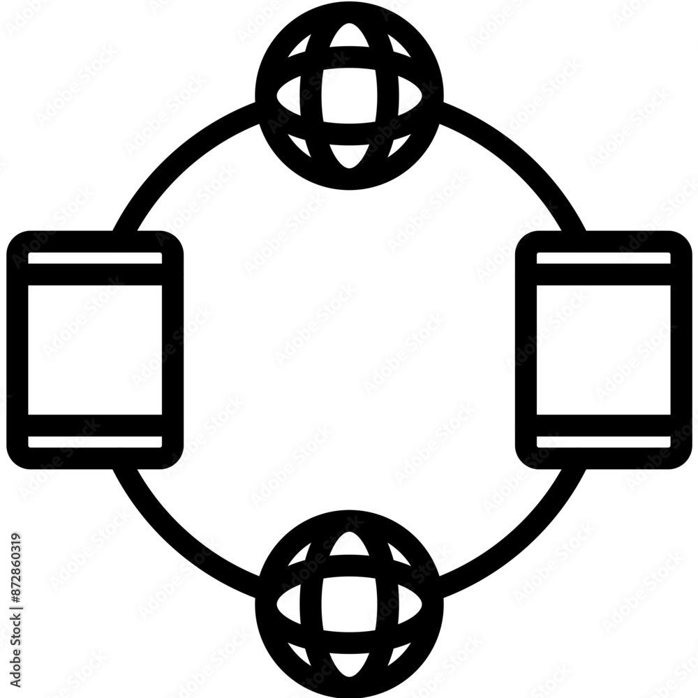 Poster network connectivity vector icon illustration of networking iconset.