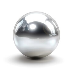 Silver Ball: Shiny Metallic Sphere Button for Cyberspace or Gem Concept