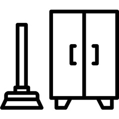 Cleaning Closets vector icon illustration of Cleaning and Dusting iconset.