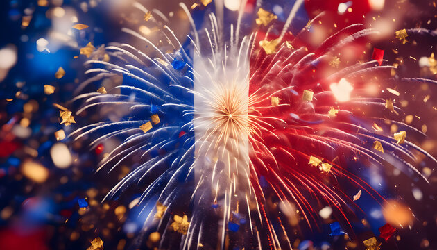 14th, of, July, frankreich, fr&auml;nz&ouml;sischer, feiertag, bastille, feuerwerk, hintergrund, neu, flagge, fahne, french, 14, Nationalfeiertag, explosion, glow, copy space, gestalten, feier, party, konfetti,