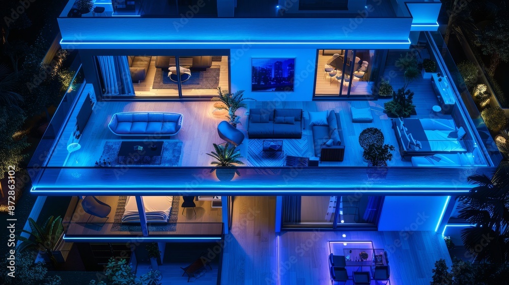 Aufkleber Using a smartphone app, you can monitor, set the algorithm for autonomous home appliances. The internet of things. Using a smartphone, you can control the work and safety of the home.