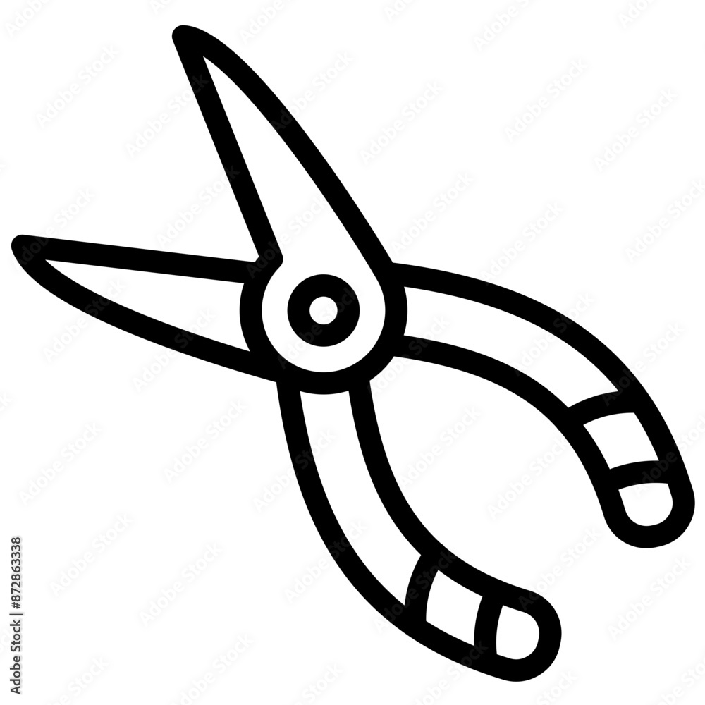 Sticker Needle Nose Pliers vector icon illustration of Fishing iconset.