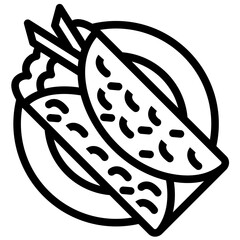 Gyro vector icon illustration of Street Food iconset.