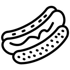 Hot Dog vector icon illustration of Street Food iconset.