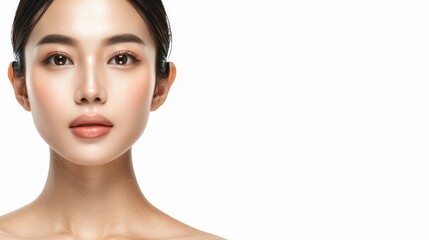 Fototapeta premium An Asian woman is isolated on a white background.