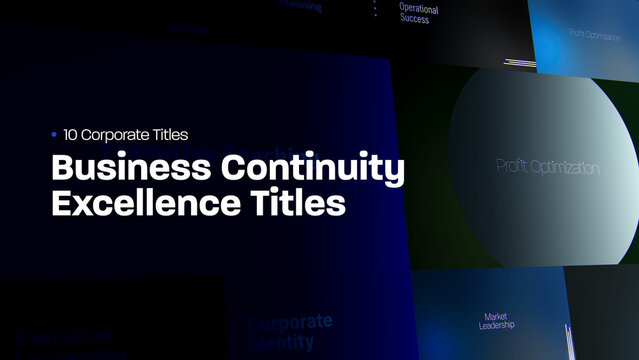 Business Continuity Excellence Titles | 10 Motion Titles with Control Panels