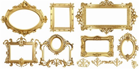 Obraz premium Details that look realistic. Museum borders without gold. Ornate frames that look like antiques.