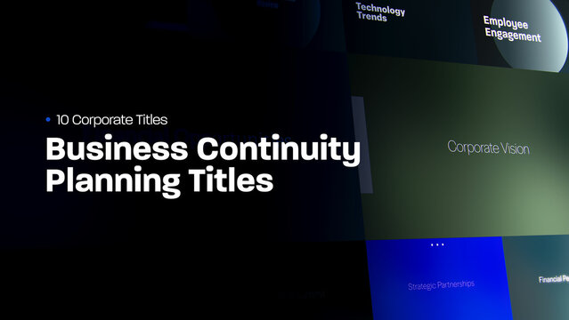 Business Continuity Planning Titles | 10 Motion Titles with Control Panels