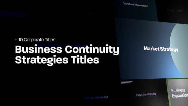 Business Continuity Strategies Titles | 10 Motion Titles with Control Panels