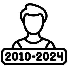 Generation Alpha vector icon illustration of Generation Gap iconset.