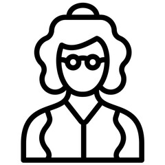 Elderly Woman vector icon illustration of Generation Gap iconset.