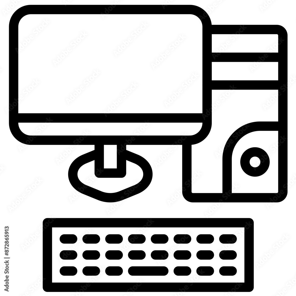 Sticker computer vector icon illustration of generation gap iconset.