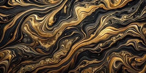 Black and golden marble backdrop with swirling patterns and intricate textures, marble, black, gold, backdrop, swirling