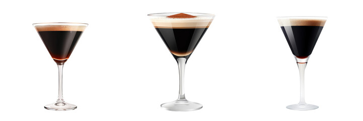 Espresso martini isolated on white background or transparent background. PNG die-cut.. isometry