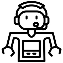 Customer Service Robot vector icon illustration of Robotics iconset.