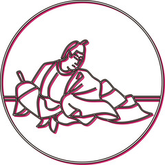 カラーシャドウ円形百人一首　権中納言定頼