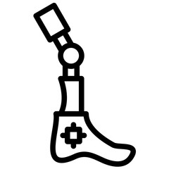 Bionic Leg vector icon illustration of Robotics iconset.