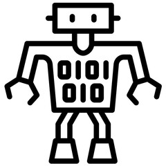 Binary Code vector icon illustration of Robotics iconset.