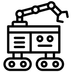 Autonomous Robot vector icon illustration of Robotics iconset.