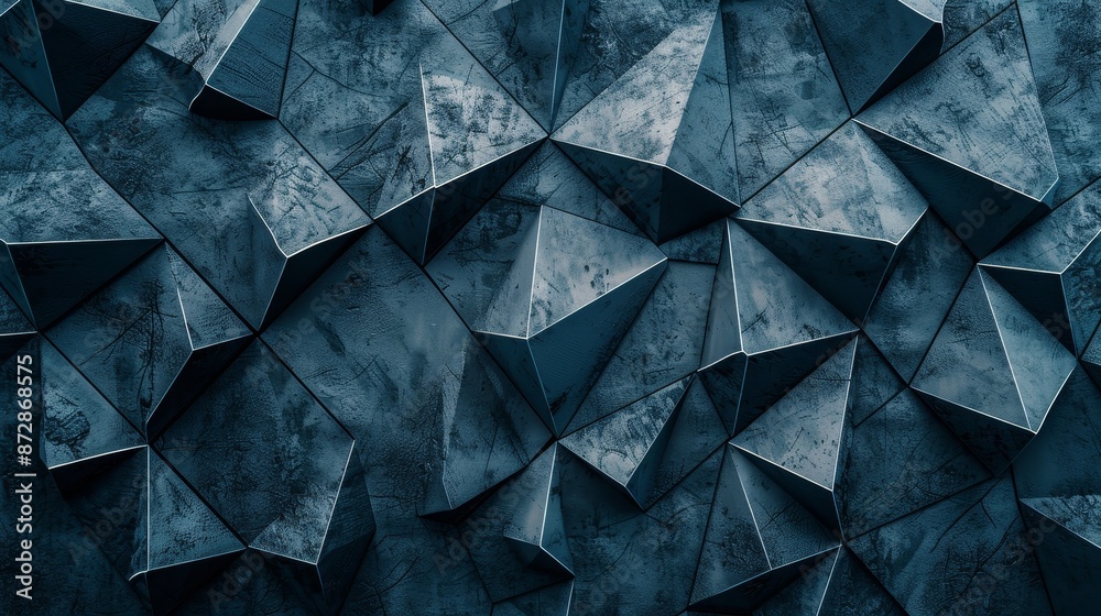 Poster The abstract drawing features a dark blue polgonal background with a triangle-shaped grid. The design focuses on concepts from social networks, science, and web technologies.