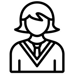 Student Female vector icon illustration of Achievements iconset.