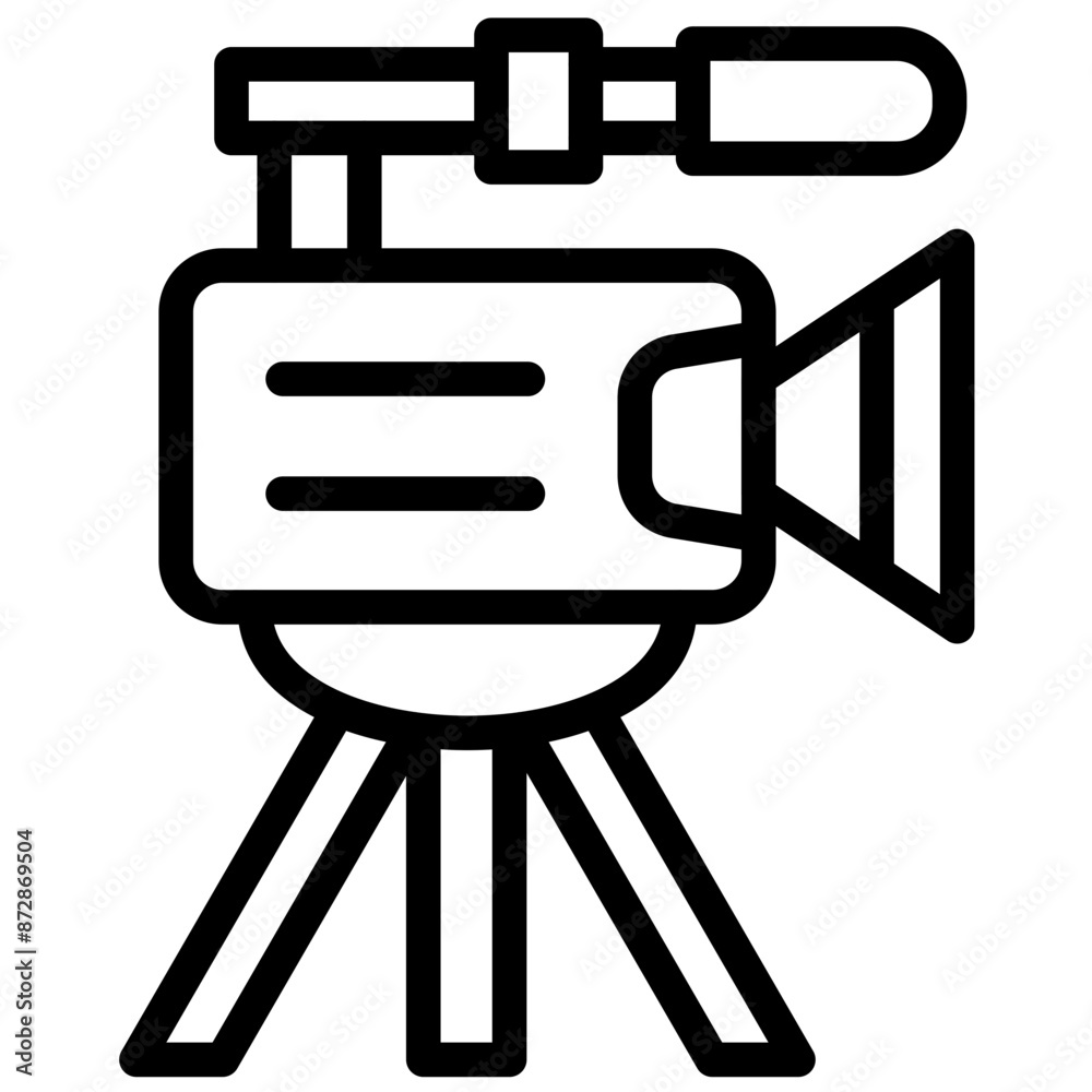 Sticker filming vector icon illustration of filmmaking iconset.