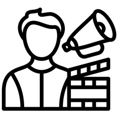 Director Male vector icon illustration of Filmmaking iconset.