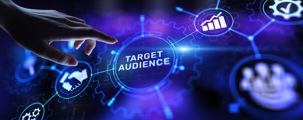 Target audience customer segmentation marketing strategy concept on virtual screen.