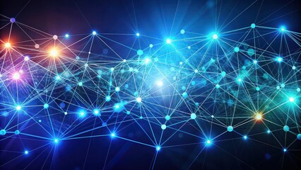 Abstract digital networking communication concept with connected lines and dots, technology, network, communication